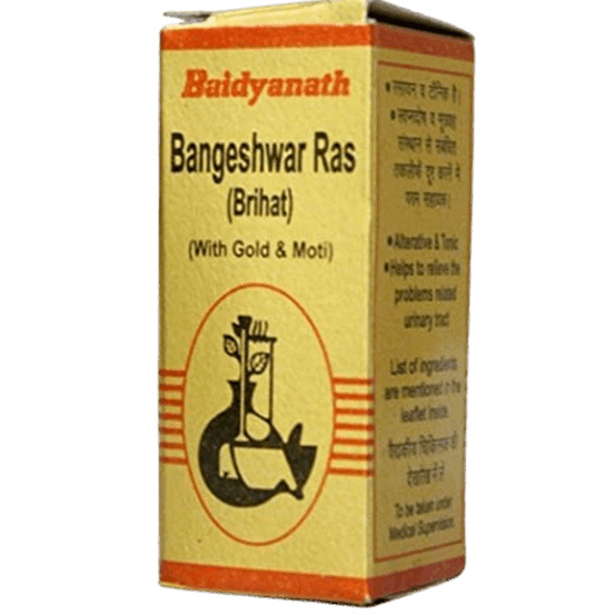 Baidyanath Bangeshwar Ras Brihat with Gold and Pearl - 10 Tablets