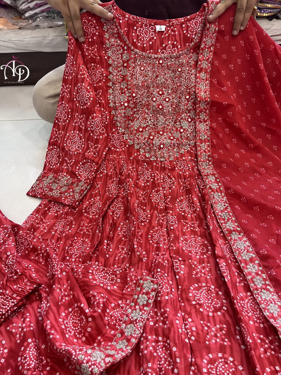 Ravishing Red Rayon Sharara Set: Intricate Heavy Mirror Embroidery