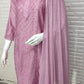 Dusty Pink Chikankari Elegance: Modaal Chanderi Cutdana Ensemble