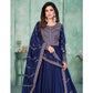 Blue Embroidered Art Silk Semi Stitched Anarkali Suit