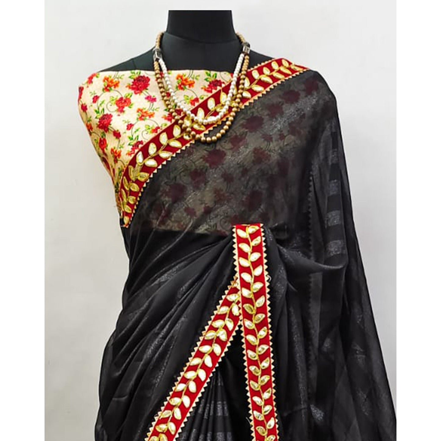 Black Woven Chiffon Saree