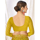 Lemon Yellow Bandhani Printed Chiffon Saree