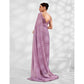 Light Purple Embroidered Swaroski Work Chiffon Saree