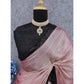 Pink Sequins Embroidered Chiffon Saree