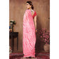 Pink Printed Ready To Wear Georgette Saree