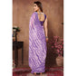 Purple Printed Ready To Wear Georgette Saree