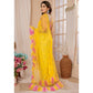 Yellow Embroidered Georgette Ruffle Saree