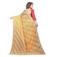 Yellow Striped Printed Georgette Saree