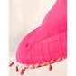 Pink Woven With Gota Patti Border Georgette Saree With Tassels