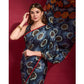 Grey Foil Printed Art Silk Saree