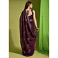 Wine Sequins Embroidered Georgette Saree