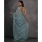 Blue Foil Printed With Mirror Work Georgette Saree