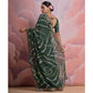 Green  Printed With Embroidered Border Georgette Saree