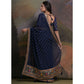 Blue Bandhej Printed Georgette Saree With Tassels