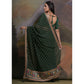 Green Bandhej Printed Georgette Saree With Tassels