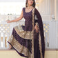 Regal Purple Elegance: Faux Georgette Kurti with Sequins & Thread Embroidery