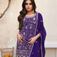 Graceful Purple Charm Pakistani Kurta Sharara Dupatta Set