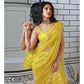 Yellow Sequins Embroidered Georgette Saree