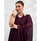 Purple Embroidered Chiffon Saree With Swaroski Work