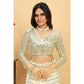 Off White Sequins Embroidered Georgette Saree