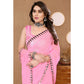 Light Pink Embroidered Butti Work Georgette Saree