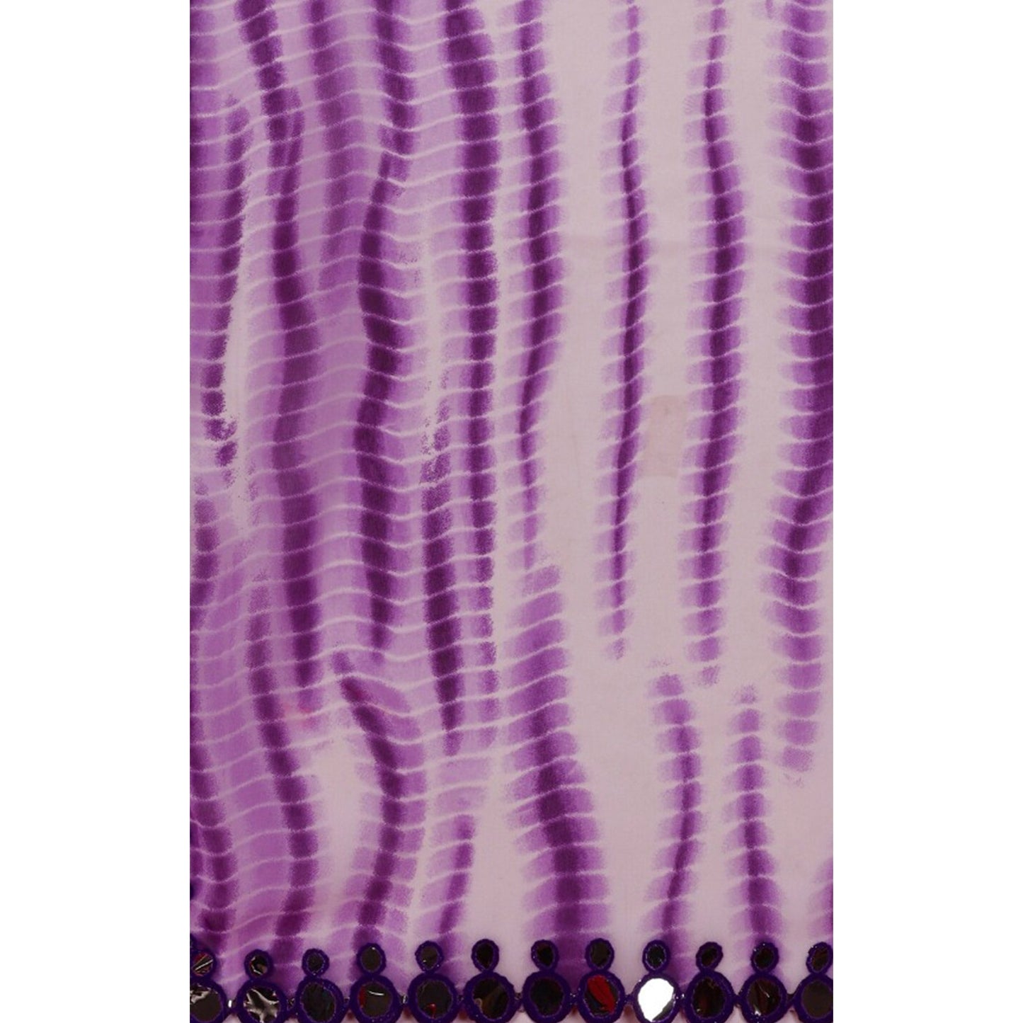 Purple Printed With Embroidered Border Georgette Saree