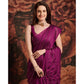 Wine Embroidered Art Silk Saree