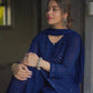 Blue Mukesh Work Viscose Chikankari Georgette Flair Top and Pallazo