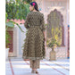 Green Floral Printed Pure Cotton Anarkali Salwar Suit