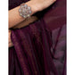 Purple Embroidered Chiffon Saree With Swaroski Work