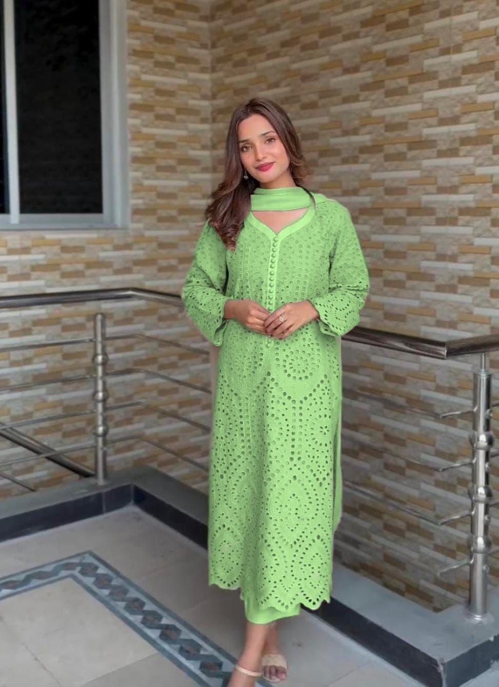 Green Chikankari Hakuba Designer Ready-to-Wear Suits (Premium)