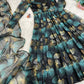 New Arrivals Enchanting Organza Taby Silk Gown with Digital Print