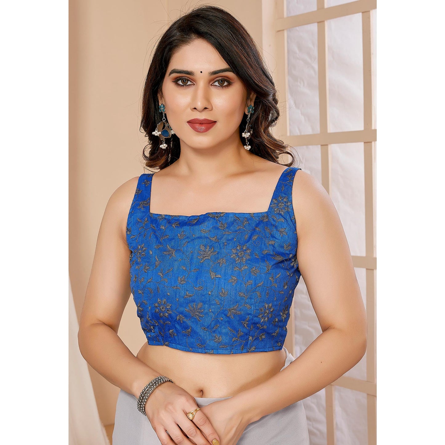 Blue Ombre Printed Georgette Ruffle Saree With Embroidered Belt