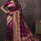 Art Silk Traditional Saree in Purple and Violet with Weaving Work-1734590