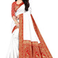 Cotton Traditional Saree in White and Off White with Weaving Work-1784591