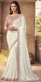 Georgette Wedding Saree in White and Off White with Thread Work-1786550