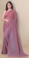 Georgette Designer Saree in Pink and Majenta with Embroidered Work-1806149