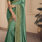 Art Silk Traditional Saree in Green with Embroidered Work-1812389