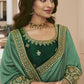 Art Silk Traditional Saree in Green with Embroidered Work-1812389