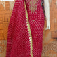 Red Jaipuri Silk Bandhej Ensemble with Gotta Work-3pcs Suit