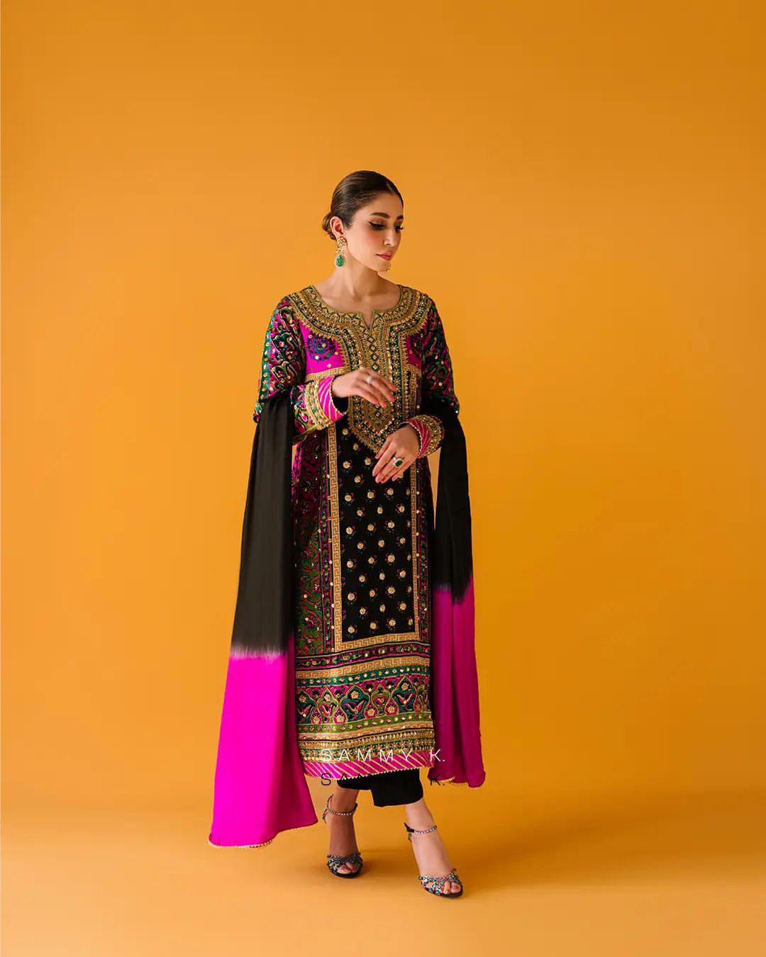 Black & Pink Divine Muslin Cotton Ensemble