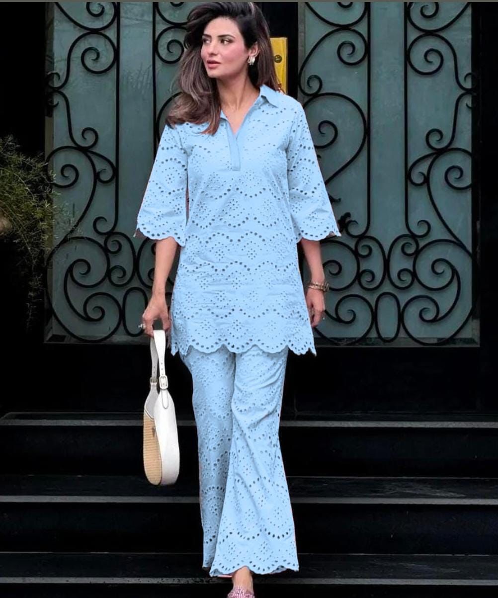 Pastel Blue  Hakoba Chic Designer Ensemble