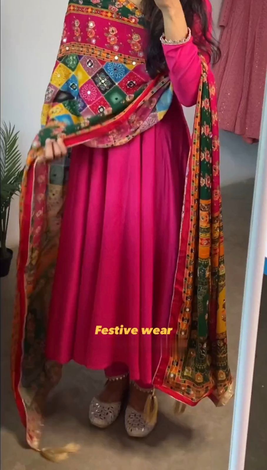 Divine Satin Ensemble With Dupatta