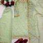 Green Elegant Top-Palazzo With Dupatta Set