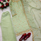 Green Elegant Top-Palazzo With Dupatta Set