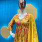 Lemon Yellow Aliya Cut Chinon Suit with Pant & Dupatta