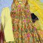 Lemon Yellow Aliya Cut Chinon Suit with Pant & Dupatta