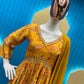 Mustard Aliya Cut Chinon Suit with Pant & Dupatta