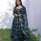 New Arrivals Enchanting Organza Taby Silk Gown with Digital Print