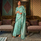 Aqua Blue Woven Art Silk Saree